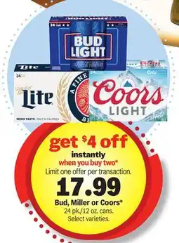Meijer Bud, Miller or Coors offer