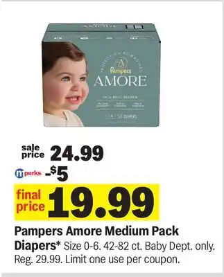 Meijer Pampers Amore Medium Pack Diapers offer