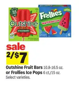 Meijer Outshine Fruit Bars 10.8-16.5 oz. or Frollies Ice Pops 6 ct./15 oz offer