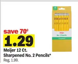 Meijer Meijer 12 Ct. Sharpened No. 2 Pencils offer