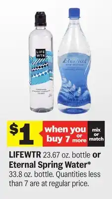 Meijer LIFEWTR 23.67 oz. bottle or Eternal Spring Water* 33.8 oz. bottle offer