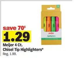 Meijer Meijer 4 Ct. Chisel Tip Highlighters offer