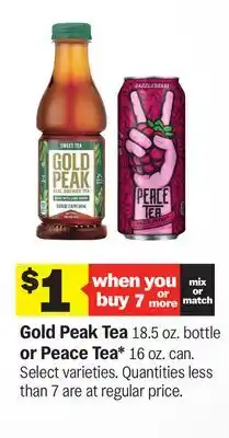Meijer Gold Peak Tea 18.5 oz. bottle or Peace Tea* 16 oz. can offer