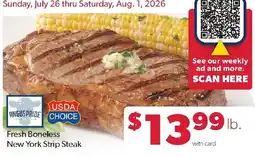 Family Fresh Market Angus Pride Fresh Boneless New York Strip Steak offer