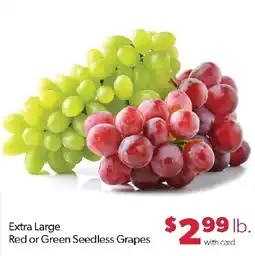 Family Fresh Market Extra Large Red or Green Seedless Grapes offer