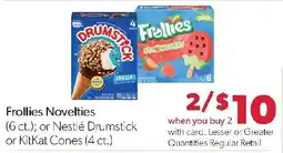 Family Fresh Market Frollies Novelties or Nestlé Drumstick or KitKat Cones offer
