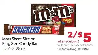 Family Fresh Market Mars Share Size or King Size Candy Bar offer