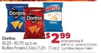 Family Fresh Market Doritos or Ruffles Potato Chips offer