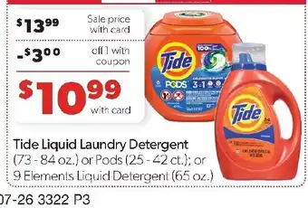 Family Fresh Market Tide Liquid Laundry Detergent offer