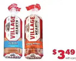 Family Fresh Market Village Hearth White Bread, Village Hearth Honey Wheat Bread offer