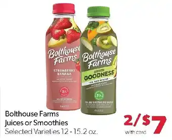 Family Fresh Market Bolthouse Farms Juices or Smoothies offer