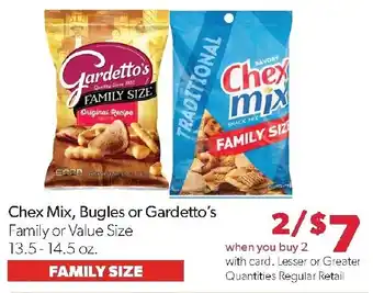 Family Fresh Market Chex Mix, Bugles or Gardetto's offer
