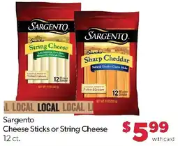 Family Fresh Market Sargento Cheese Sticks or String Cheese offer