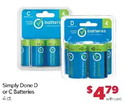 Family Fresh Market Simply Done D or C Batteries offer