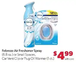 Family Fresh Market Febreze air freshener spray or small spaces, car vent clip or plug oil warmer offer