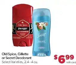 Family Fresh Market Old Spice, Gillette or Secret Deodorant offer