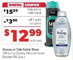 Family Fresh Market Downy or Tide Fabric Rinse or Downy Infusions Scent Booster offer