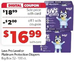 Family Fresh Market Luvs Pro Level or Platinum Protection Diapers offer