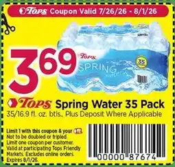 Tops Tops Spring Water offer