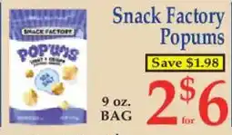 Market Basket Snack Factory Popums offer