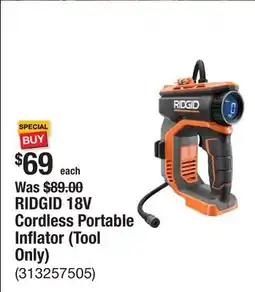 The Home Depot RIDGID 18V Cordless Portable Inflator (Tool Only) offer