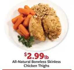 Fareway All-Natural Boneless Skinless Chicken Thighs offer