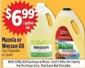 Pioneer Supermarkets Mazola or Wesson Oil offer