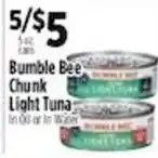 Pioneer Supermarkets Bumble Bee Chunk Light Tuna offer