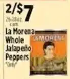 Pioneer Supermarkets La Morena whole jalapeño peppers offer