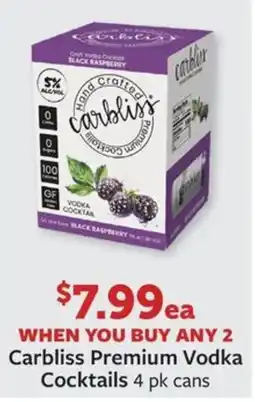 Fareway Carbliss Premium Vodka Cocktails offer