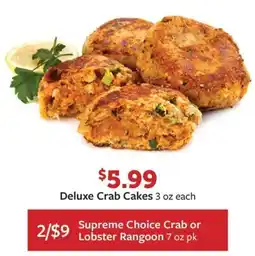 Fareway Supreme Choice Crab or Lobster Rangoon offer