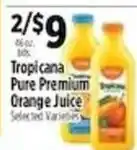 Pioneer Supermarkets Tropicana pure premium orange juice offer