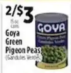 Pioneer Supermarkets Goya green pigeon peas offer