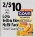 Pioneer Supermarkets Goya yellow rice multi-pack offer