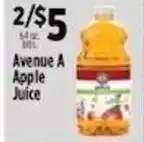 Pioneer Supermarkets Avenue A Apple Juice offer