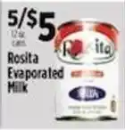 Pioneer Supermarkets Rosita Evaporated Milk offer