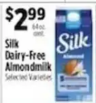 Pioneer Supermarkets Silk Dairy-Free Almondmilk offer