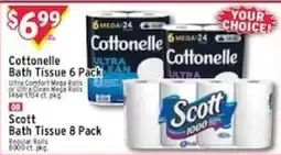 Met Foodmarkets Cottonelle Bath Tissue 6 Pack or Scott Bath Tissue 8 Pack offer