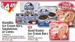 Met Foodmarkets Klondike Ice Cream Bars, Sandwiches or Cones offer