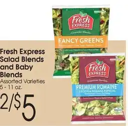Family Fare Fresh Express salad blends and baby blends offer