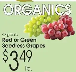 Family Fare Organic Red or Green Seedless Grapes offer