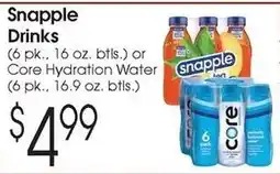 Family Fare Snapple Drinks or Core Hydration Water offer