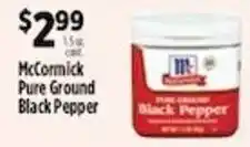 Pioneer Supermarkets McCormick pure ground black pepper offer