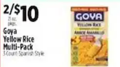Pioneer Supermarkets Goya yellow rice multi-pack offer