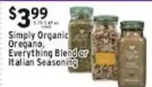 Met Foodmarkets Simply Organic Oregano, Everything Blend or Italian Seasoning offer