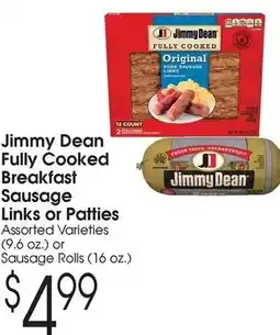 Family Fare Jimmy Dean Fully Cooked Breakfast Sausage Links or Patties offer