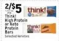 Met Foodmarkets Think! High Protein or Keto Protein Bars offer