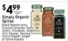 Met Foodmarkets Simply Organic Spices offer