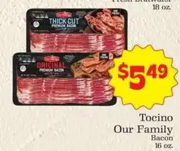 Supermercado Nuestra Familia Tocino Our Family Bacon offer
