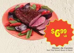 Supermercado Nuestra Familia Bistec de Centro Beef Top Round Roast or Steak offer
